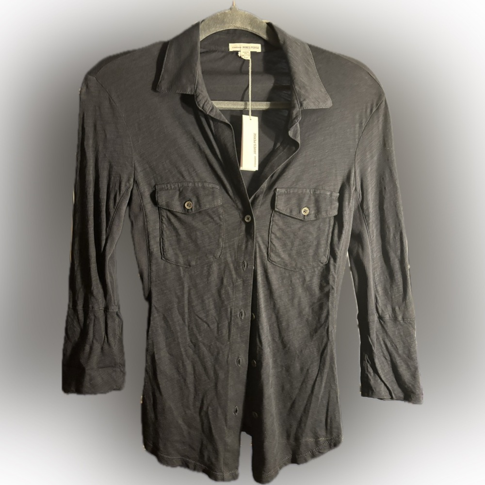 NWT - Standard James Perse - Black Button up